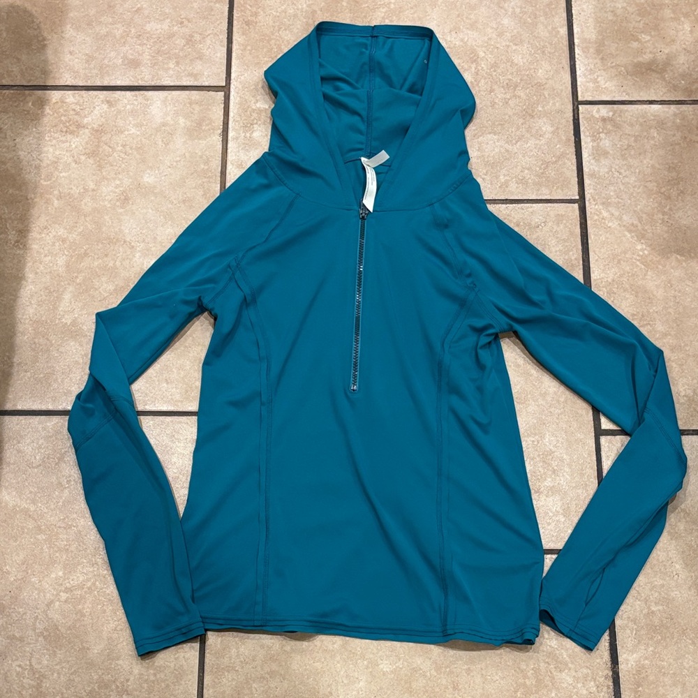 Free People Movement Teal Long Sleeve Quarter Zip Hoodie